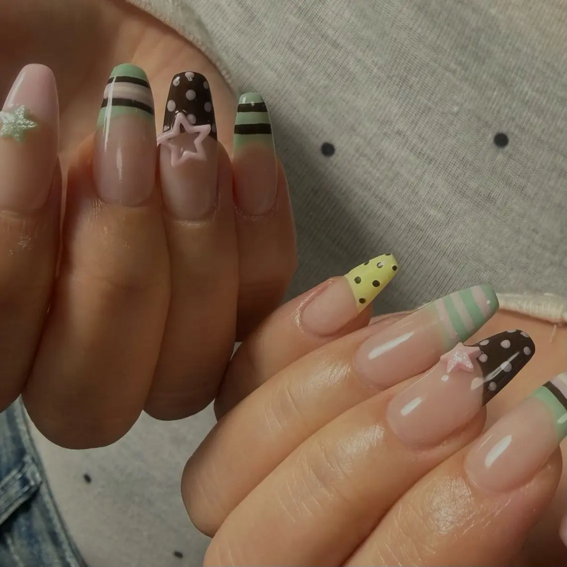 セミロング 韓国風ヘア ハンドネイル navi nail ayaneのネイルデザイン