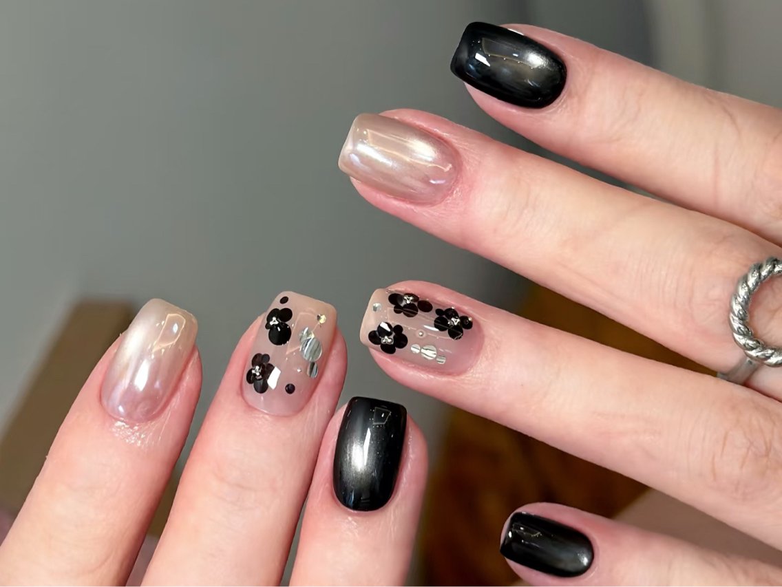 ネイル アニマル柄 べっ甲ネイル ボルドー ブラウン ジェルネイル ハンドネイル 🎀🎀YooLi Nail Salonのネイルデザイン