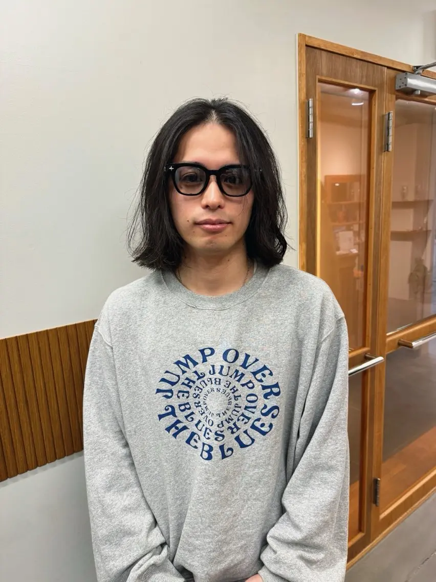 ミディアム メンズ カット 難波 晃助のヘアスタイル