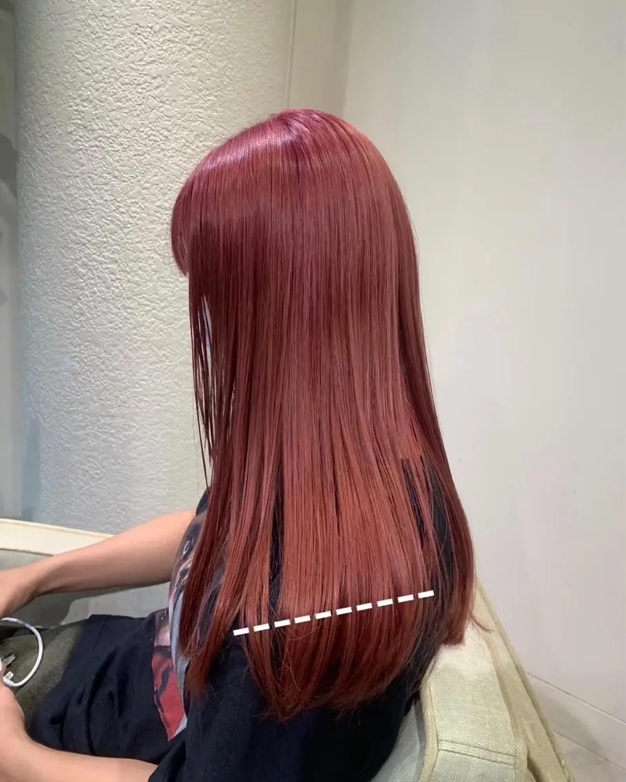 ロング カラー エクステ 韓国🎀中明度カラー リストSAKURAのヘアスタイル