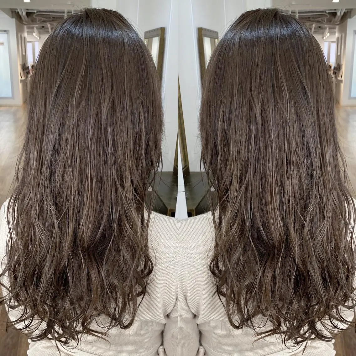 ロング カラー ベージュカラー カット ヘアカラー トリートメント ブリーチ特化 梅田本多翔のヘアスタイル