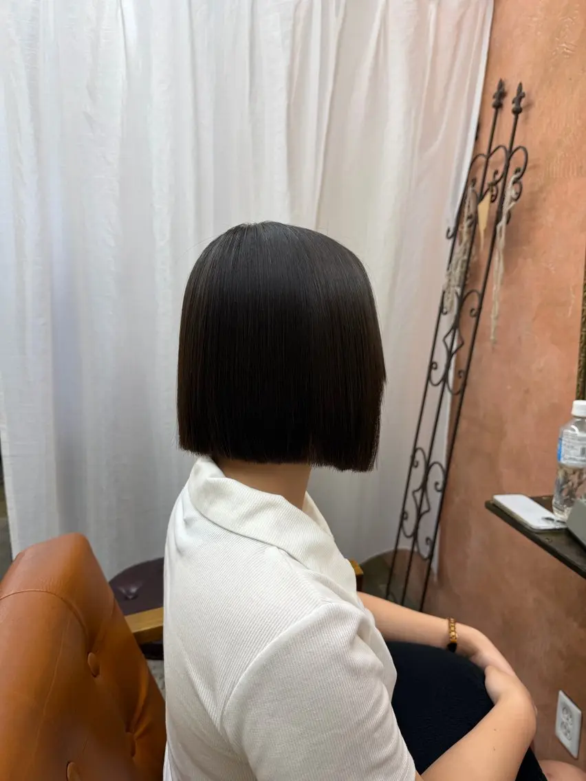 ショート 縮毛矯正 ともざねゆか UniQ/岡山駅のヘアスタイル