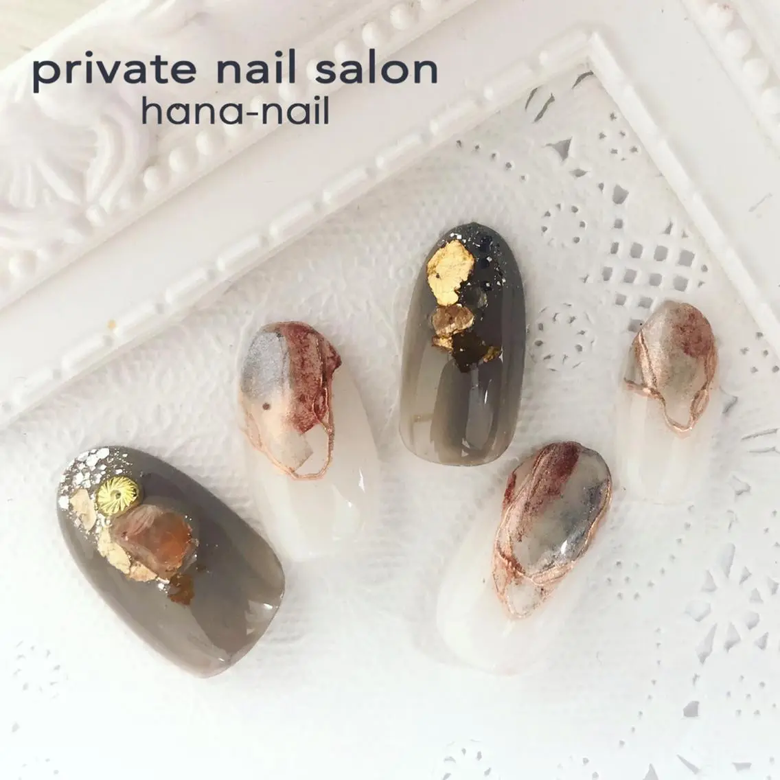 ネイル アートネイル フレンチネイル ミラーネイル ニュアンスネイル Kao hana-nailのネイルデザイン