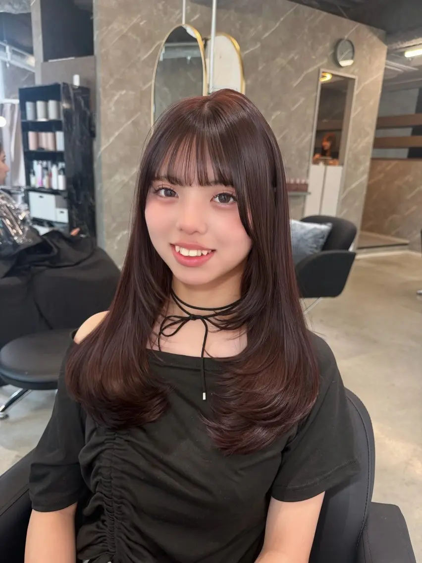 ロング カラー カット ヘアカラー caho/大阪梅田 韓国ヘア♡のヘアスタイル