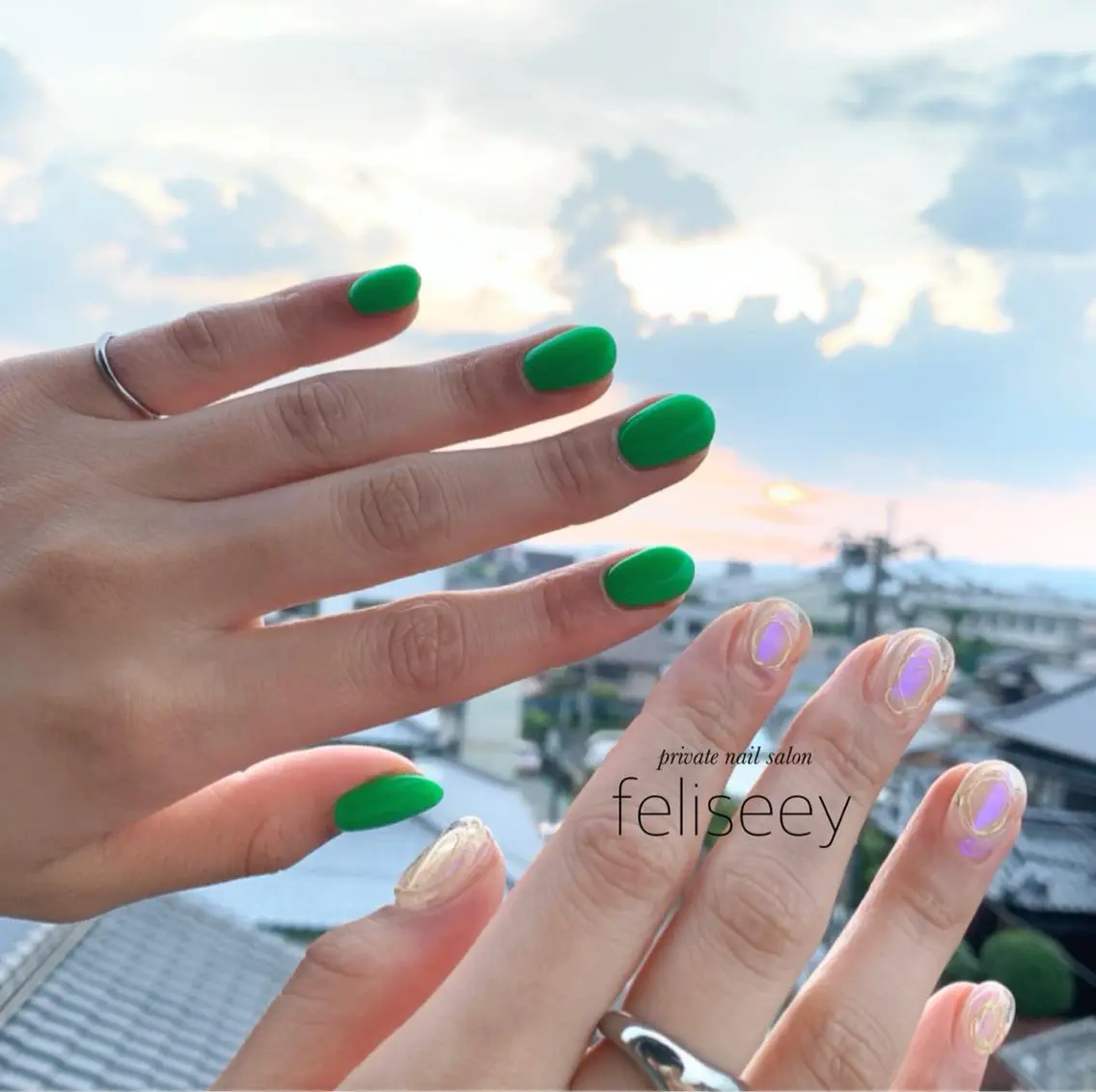 ショート ネイル ジェルネイル パラジェル feliseey 〘フェリシー 〙のネイルデザイン