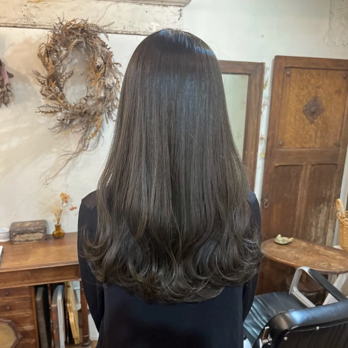 ロング カラー ヘアカラー 暗髪とオリーブ🌿 渡辺拓人のヘアスタイル