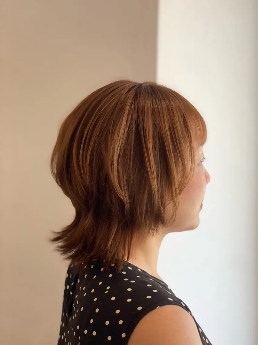 ミディアム レイヤーカット ウルフカット 仲矢 あゆ美のヘアスタイル