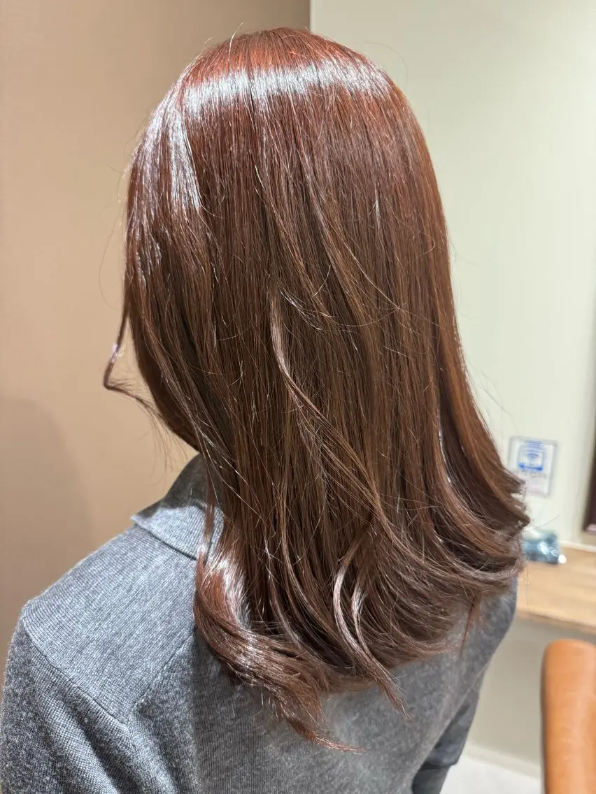 セミロング カラー ボルドーカラー レッドカラー 縮毛矯正 guest 松島のヘアスタイル
