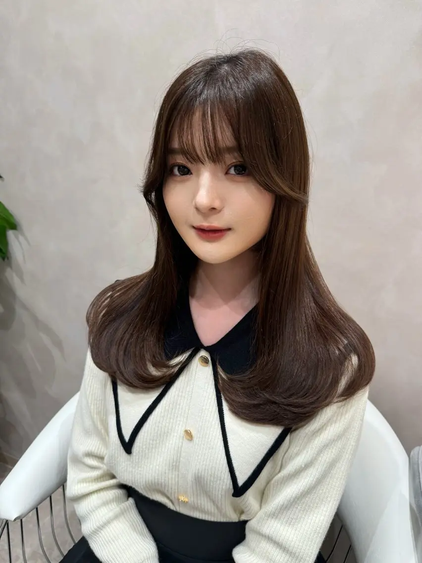 ご新規様限定❗️✨似合わせカット無料✂️+韓国艶カラー✨+髪質改善トリートメント🫧の写真