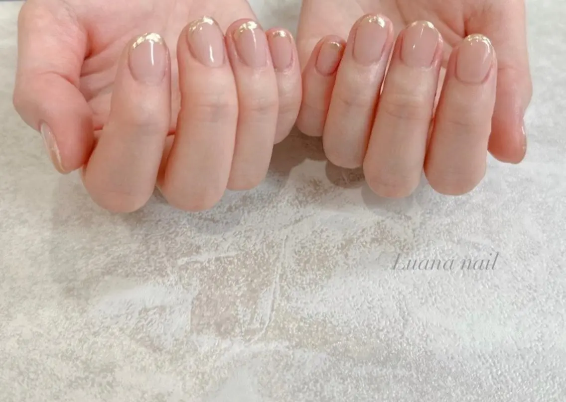 ショート ネイル フレンチネイル ミラーネイル ブライダルネイル Luana nail (ルアナネイル)のネイルデザイン
