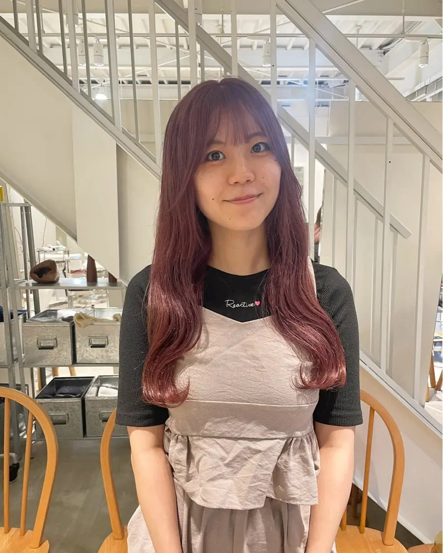 ロング カラー ラベンダーカラー ピンクカラー ピンクラベンダー 安西 香利奈のヘアスタイル