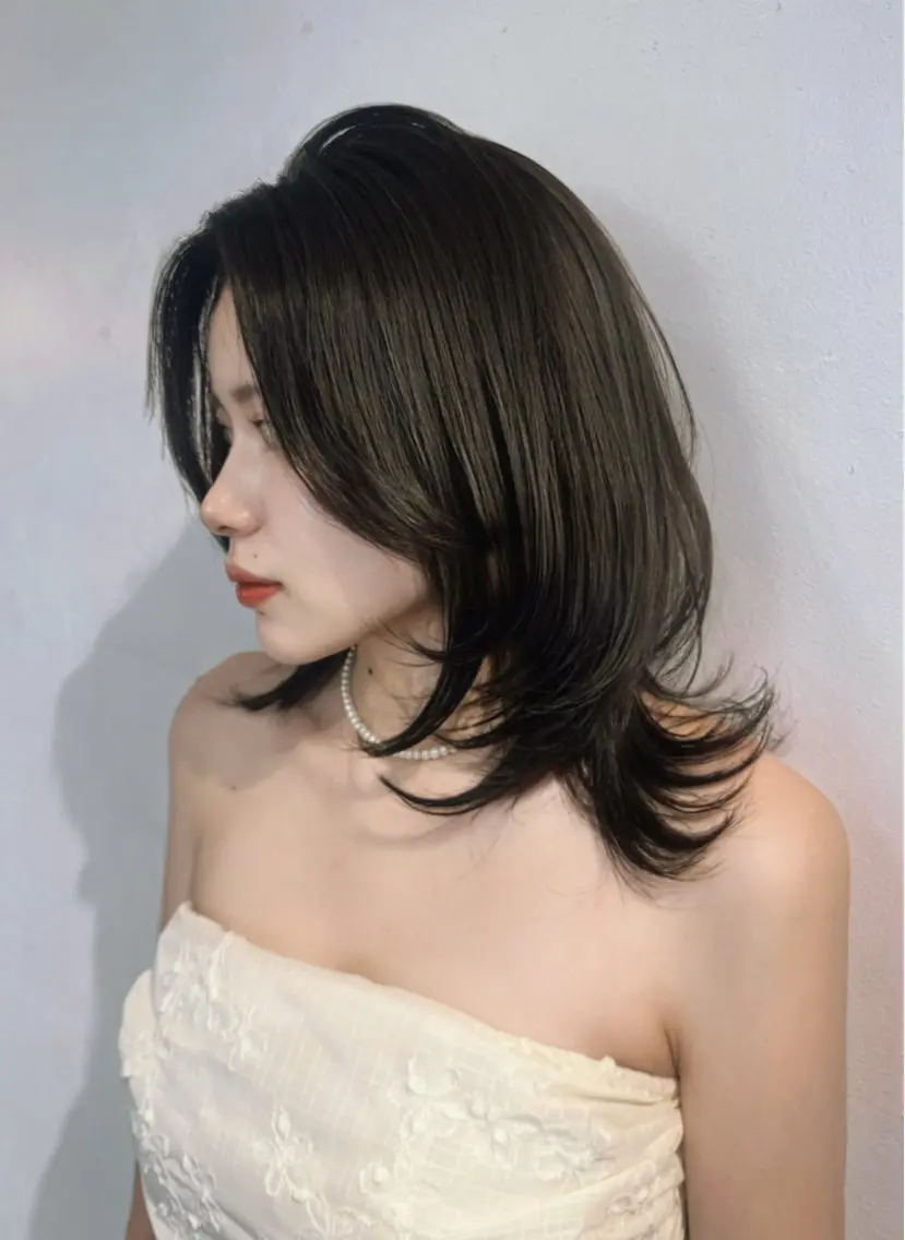 ミディアム カット ヘアカラー トリートメント レイヤー/髪質改善/ Momokaのヘアスタイル