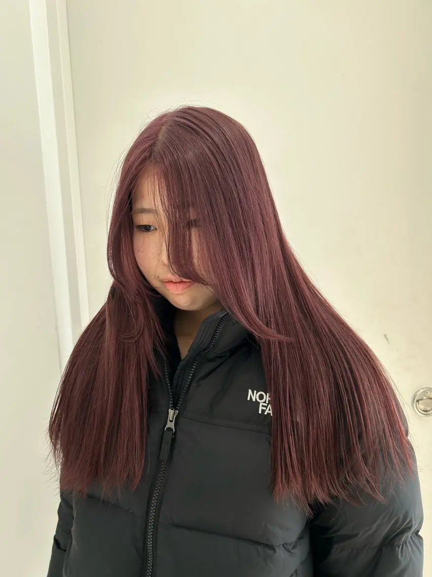 ロング カラー カット 縮毛矯正 愛結 暖色カラー🎀🩰のヘアスタイル