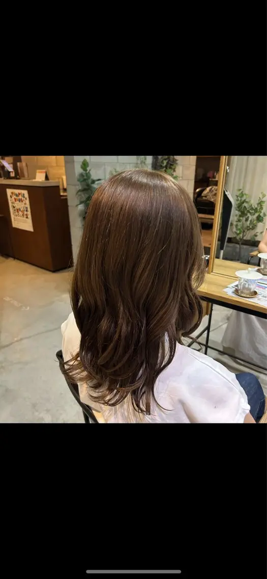 ミディアム カラー オリーブカラー ヘアカラー ✨ハイトーン/暗髪/ ハイライト/松岡✨のヘアスタイル