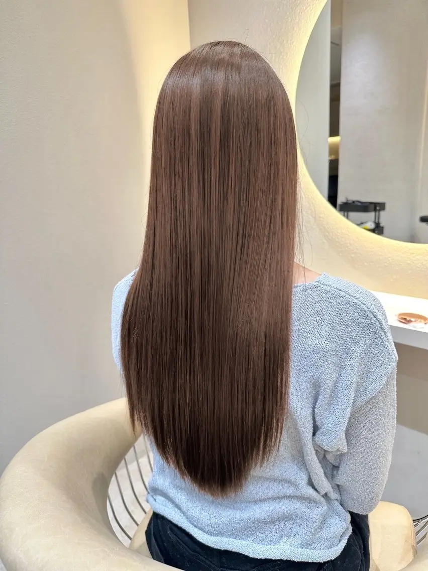 ロング カット ヘアカラー トリートメント ❤️縮毛矯正❤️ 髪質改善❤️平野実花のヘアスタイル