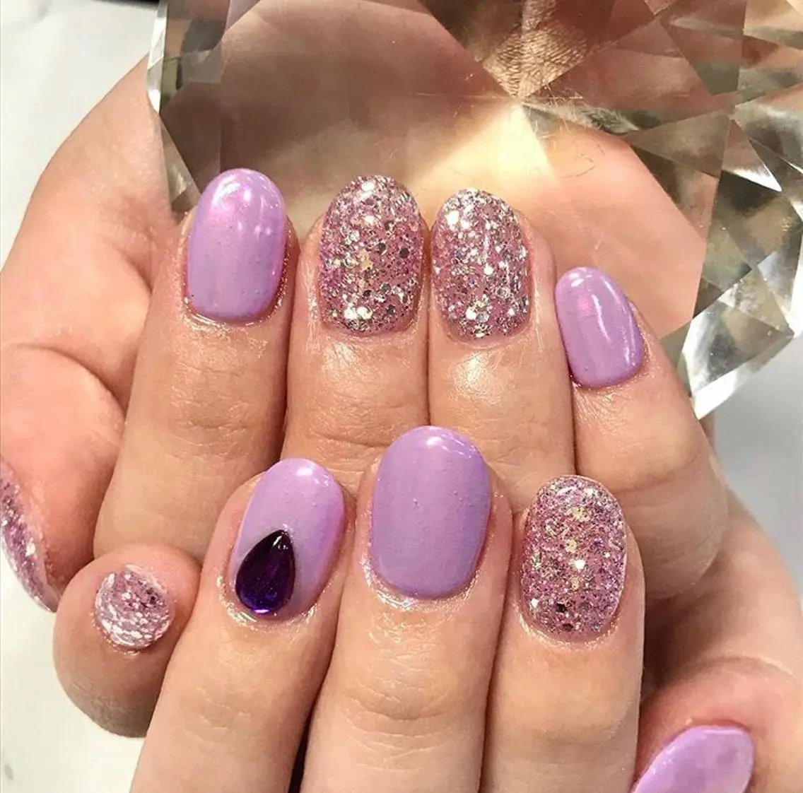 ネイル 渋谷／チップ長さ出し 👑アプレgel-xのネイルデザイン