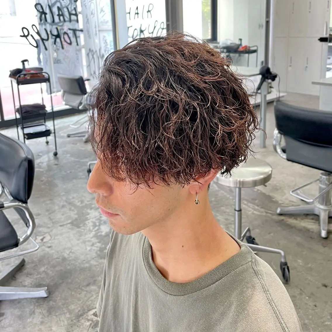 ショート パーマ メンズ ショートヘア カット パーマ メンズ特化美容師/ 藤戸 椋のヘアスタイル