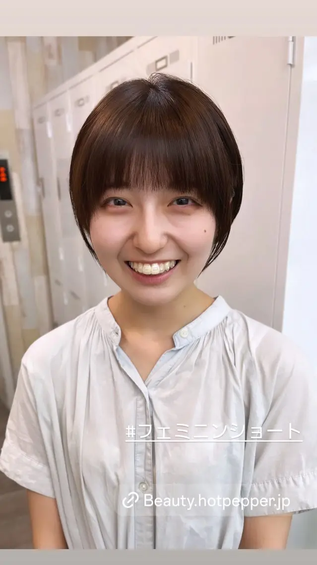 ショート カラー パーマ ヘアアレンジ 丸みショート ボブ 似合わせカット ショートヘア カット ヘアカラー トリートメント ヘッドスパ ヘアセット ✨綺麗が続くカット ✨/星野六三四のヘアスタイル