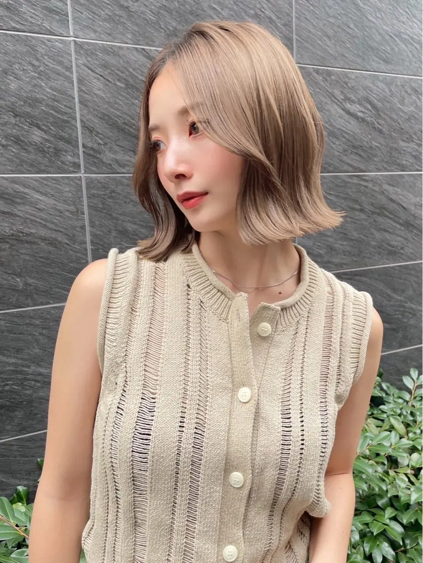 ショート カラー ヘアアレンジ カット 髪質改善×ハイトーン 中田啄也のヘアスタイル