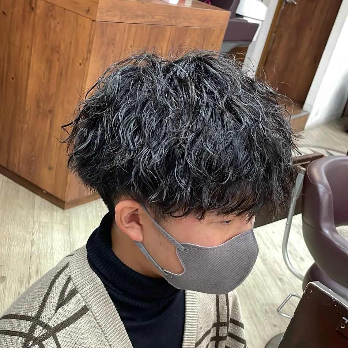 パーマ メンズ マッシュ 筋野 稔貴のヘアスタイル