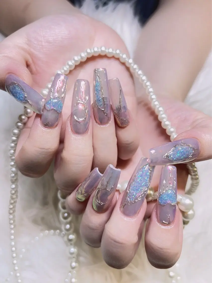 ネイル 長さ出し ロングネイル 持ち込み ハンドネイル fleur nailのネイルデザイン