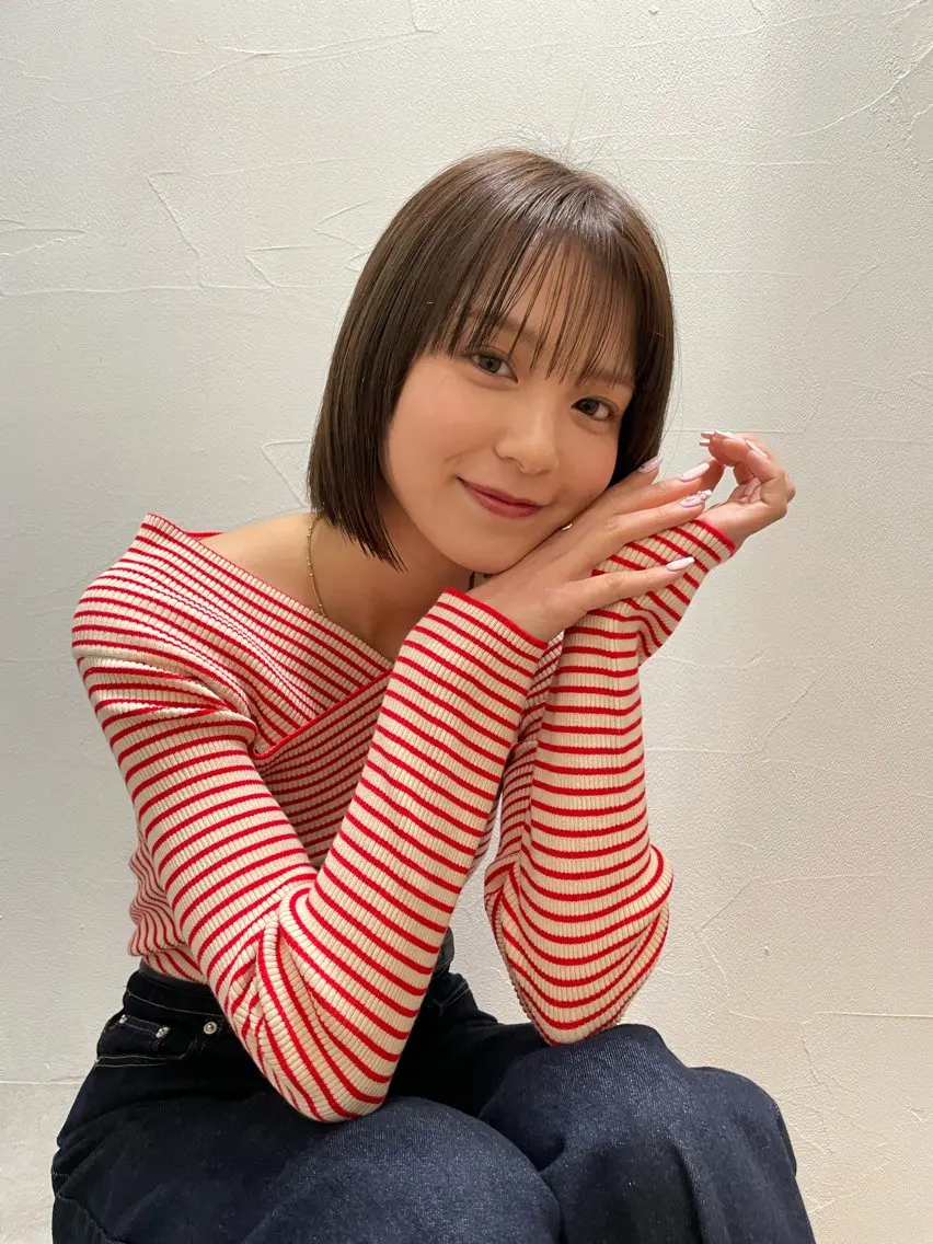ミディアム カット 縮毛矯正 トリートメント 💖ボブ/縮毛矯正 顔周りレイヤー/ユイのヘアスタイル