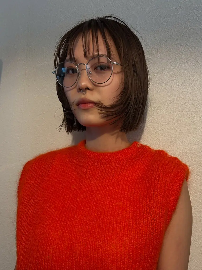 ショート ボブ 顔周りカット 似合わせカット カット ヘアカラー トリートメント ボブ/透明感カラー 🧸YUI❤️のヘアスタイル