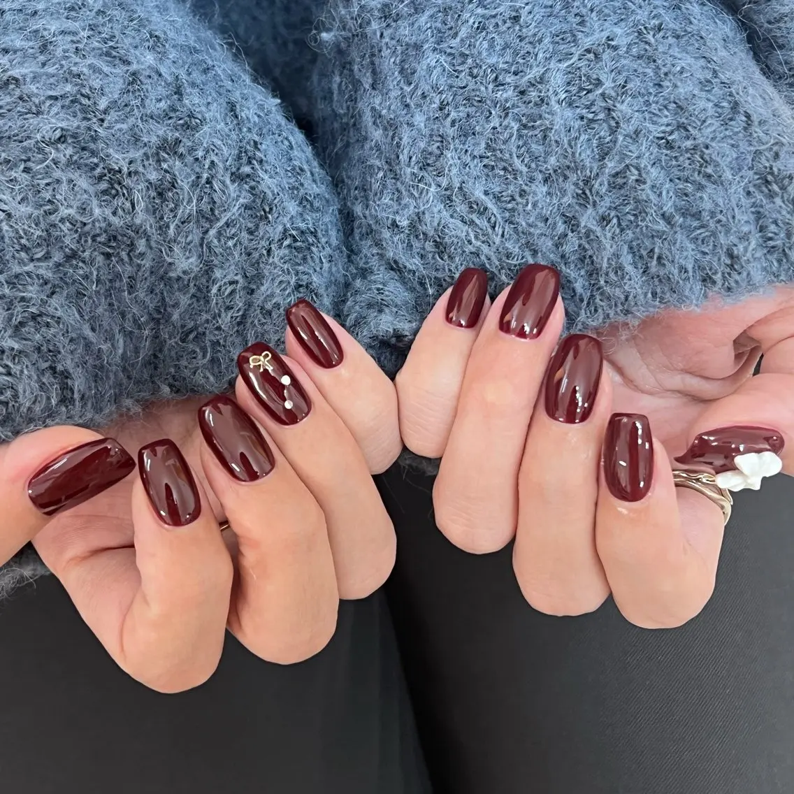 ネイル ワンカラーネイル 赤色 シンプルネイル ハンドネイル L&Y Nail salonのネイルデザイン