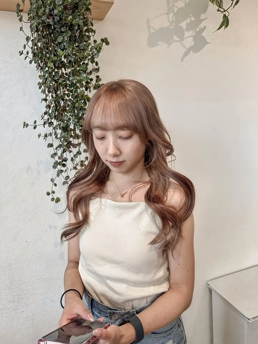 ロング ヘアカラー トリートメント cut/nail ▫️イチカ🌻のネイルデザイン