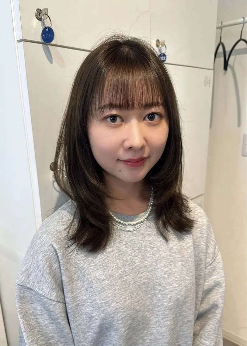 セミロング カラー カット ヘアカラー レイヤー/ハイトーン WAKANAのヘアスタイル