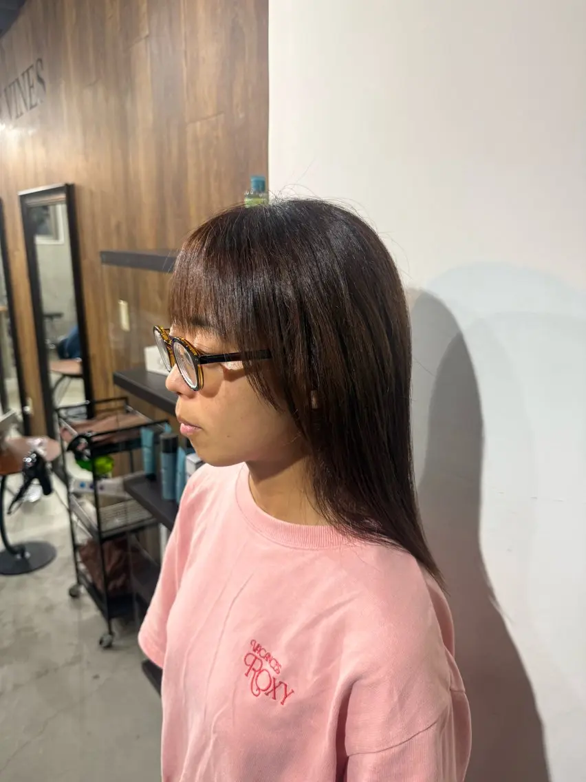 ミディアム 顔周りカット カット 篠田 舞のヘアスタイル