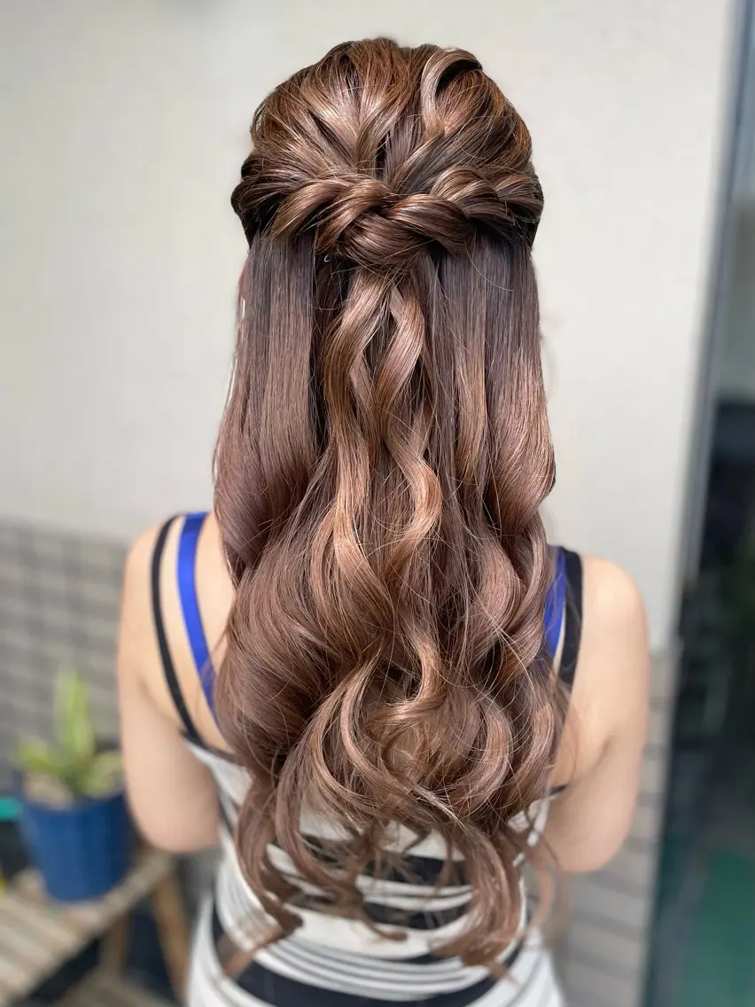 ロング ヘアアレンジ ハーフアップ 結婚式・ブライダル ヘアセット 沢田 瞳のヘアスタイル