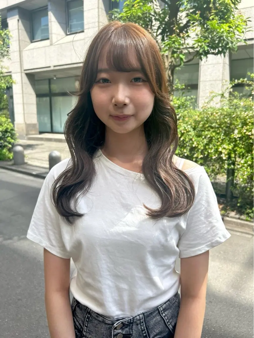 セミロング カット ヘアカラー トリートメント 髪質改善🫧透明感 カラー harukaのヘアスタイル