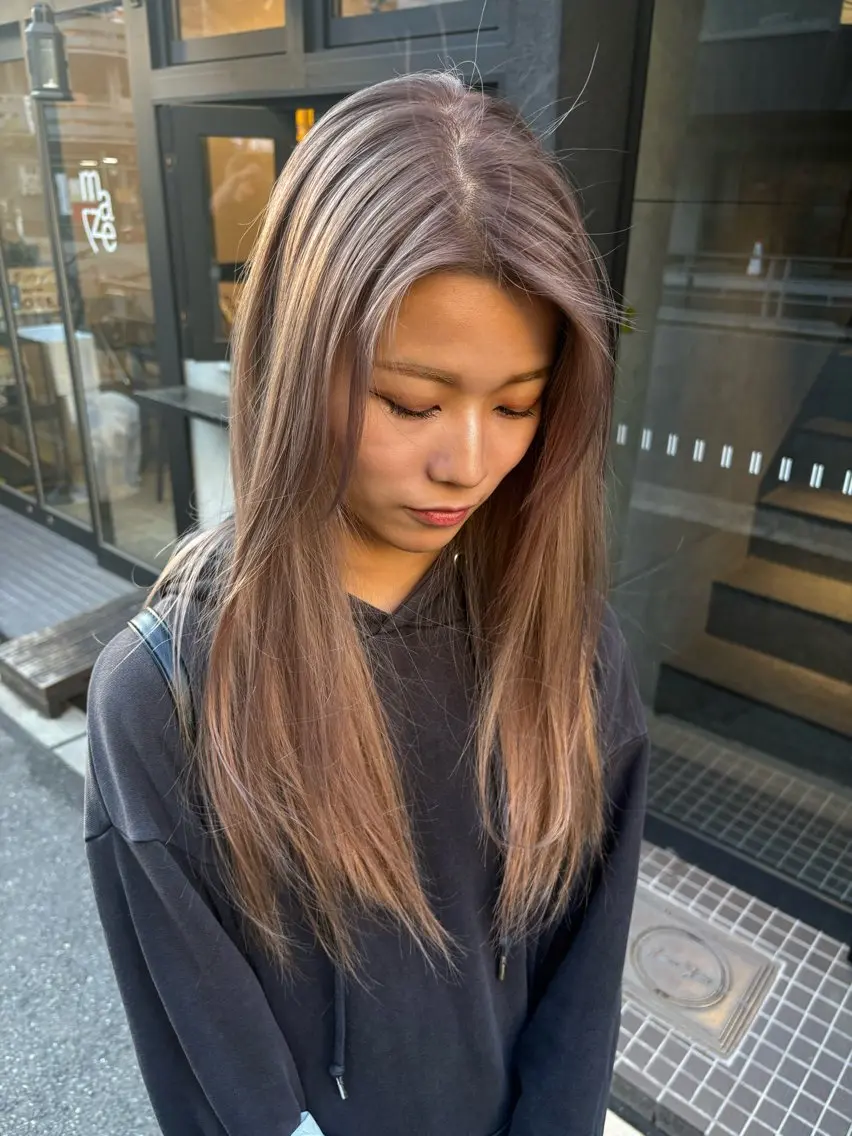 ロング 髪質改善×縮毛矯正 ×艶カラーNAOのヘアスタイル