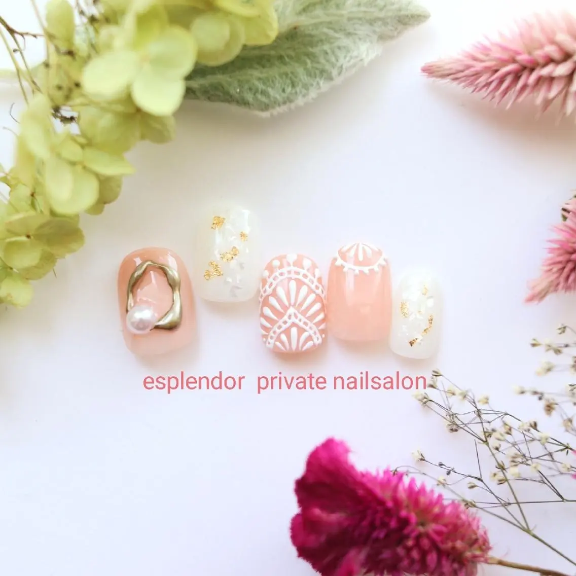 ネイル アートネイル レース ハンドネイル ハンドケア esplendor  小野寺のネイルデザイン