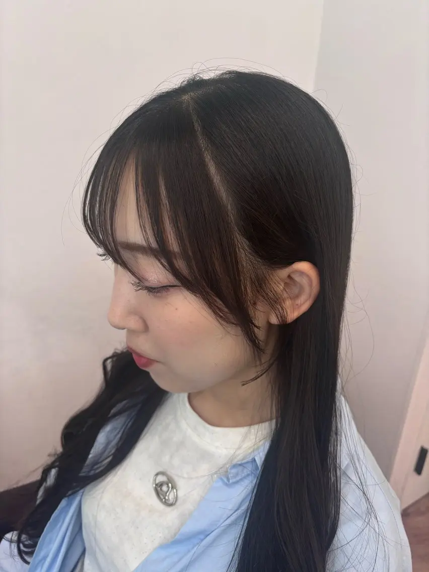 ロング 似合わせカット 小顔カット カット 縮毛矯正 The Ect Q'n🍑MOMOのヘアスタイル