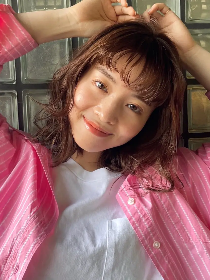 パーマ ニュアンスパーマ カット パーマ ボブ/ミディアム 親しみやすさ/さくらのヘアスタイル