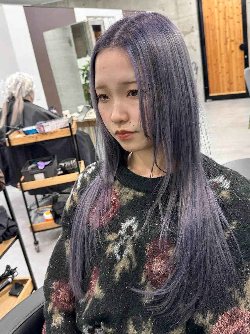 ロング カラー パープルカラー ヘアカラー トリートメント 艶髪✨ブリーチ職人 yasuのヘアスタイル