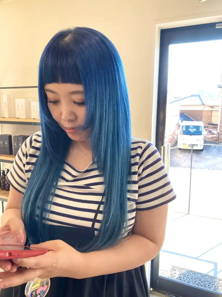 ロング カラー ブルーカラー グラデーションカラー かじなみ あいこのその他イメージ