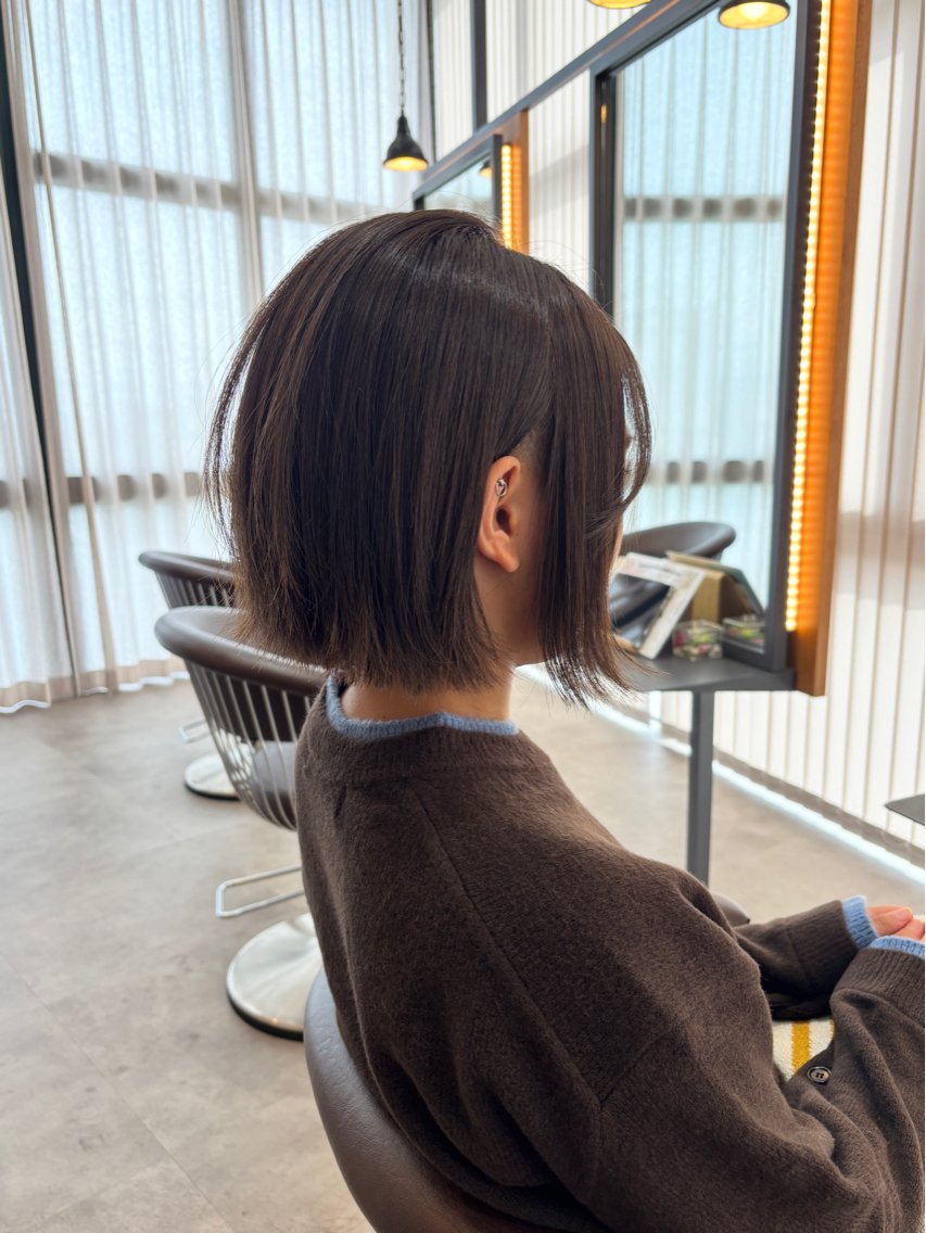 ショート カット トリートメント ヘッドスパ 酸性ストレート/ブリ ーチなしWカラー河本のヘアスタイル