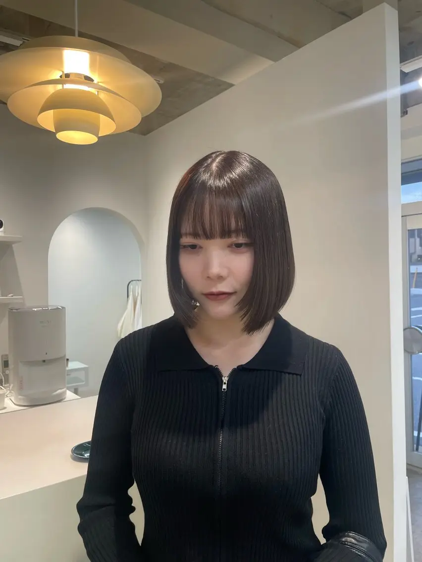 ショート カット 縮毛矯正 トリートメント H I ＮＡのヘアスタイル