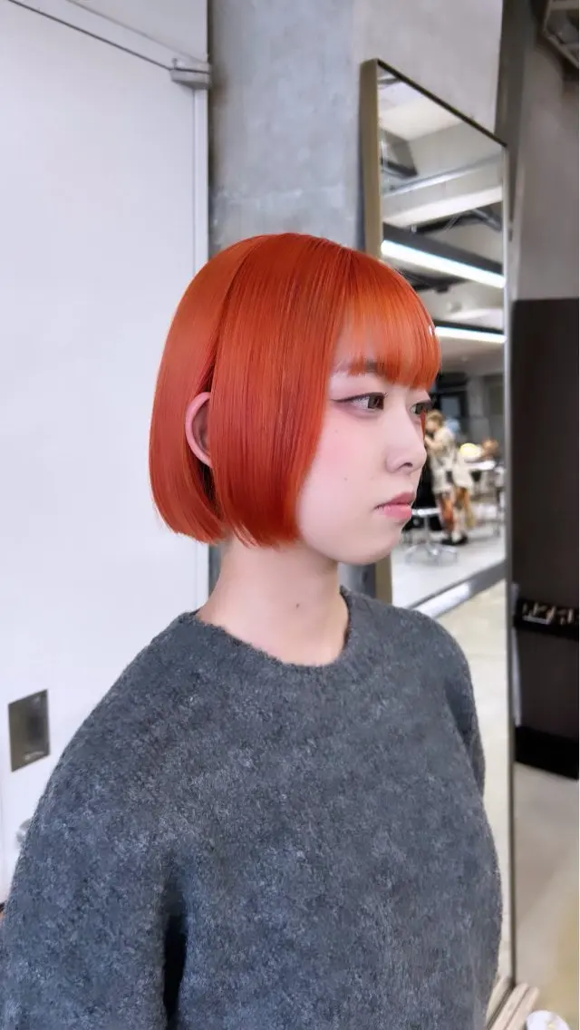 ショート カラー オレンジ 髪質改善カラー🦋 レイヤー/ナカネのヘアスタイル