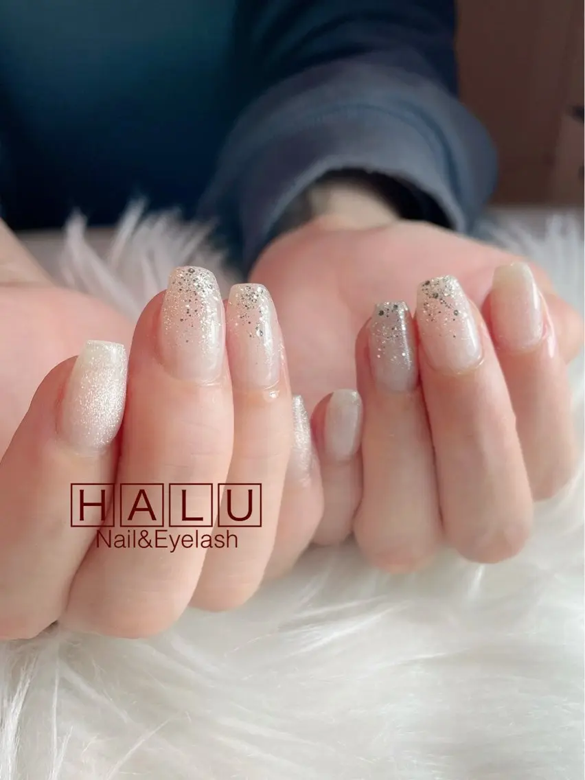 ネイル ラメ(グリッター) マグネットネイル HALU ハルのネイルデザイン