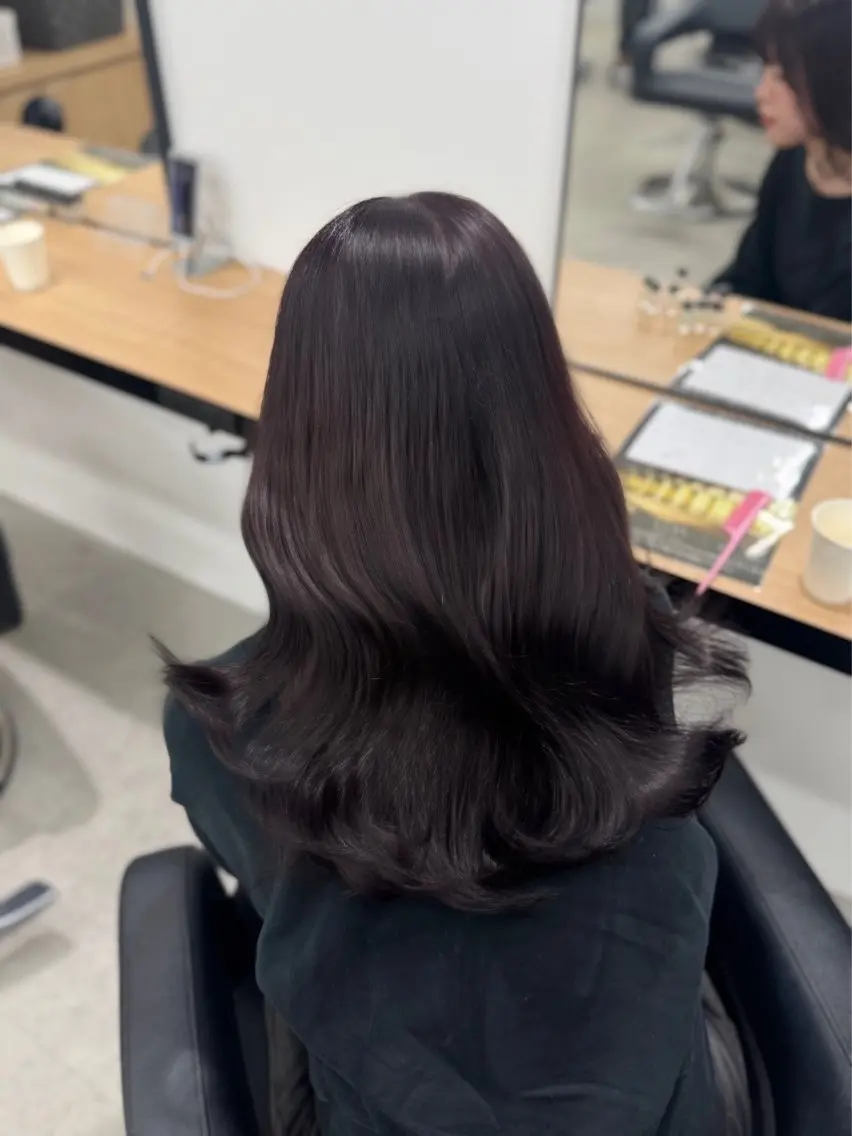 セミロング カラー ヘアアレンジ カット ヘアカラー トリートメント ヘッドスパ ヘアセット 🤍淡色ピンク&ラベ ンダーYUKI🤍のヘアスタイル
