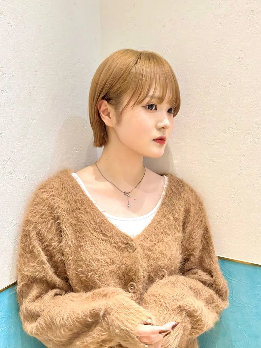 ショート カット ヘアカラー トリートメント 🍎大人可愛い小顔 ボブ🍏shioのヘアスタイル