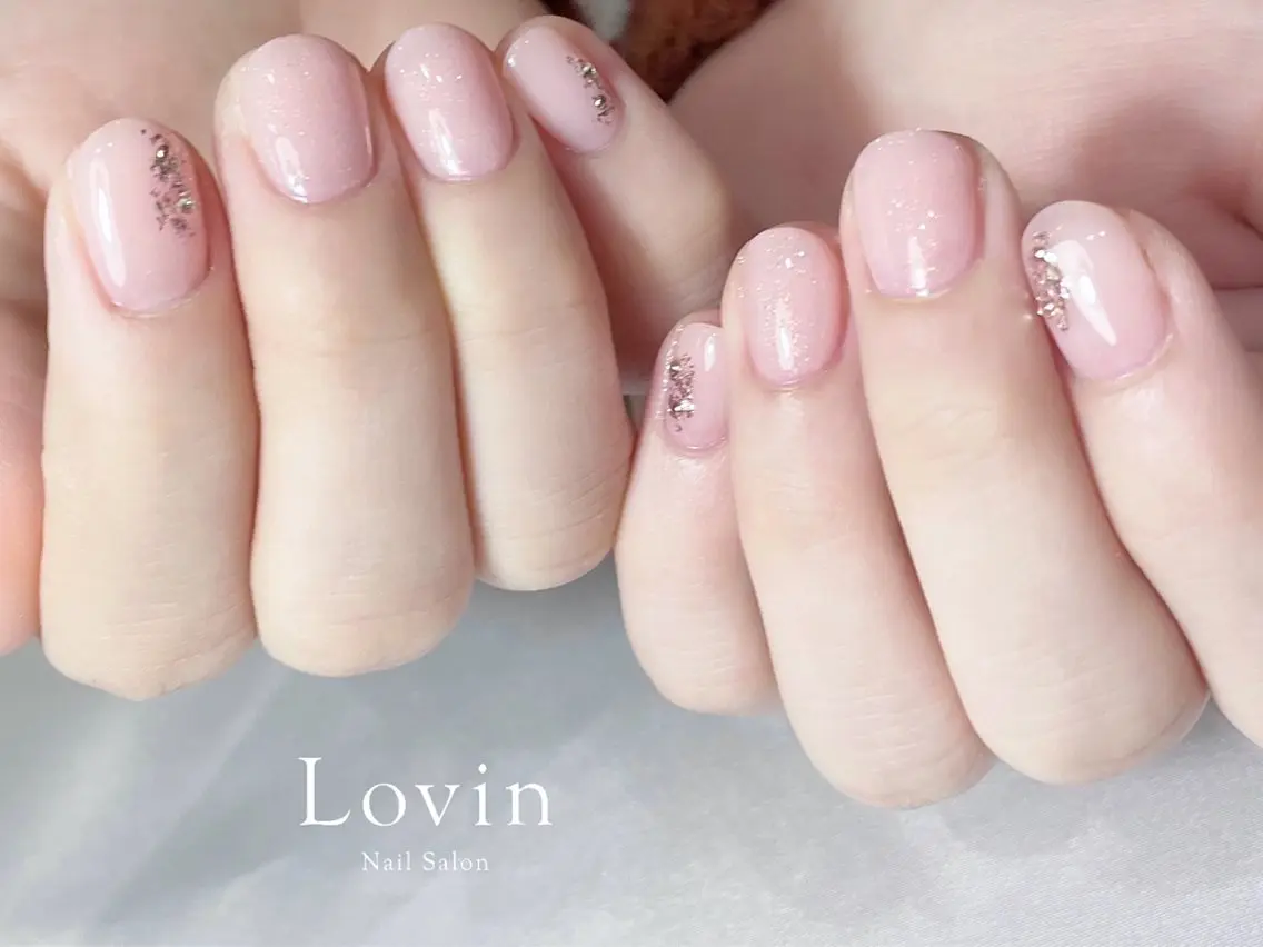 ネイル ジェルネイル ラメ(グリッター) オフィスネイル ワンカラーネイル パラジェル k-two nailのネイルデザイン