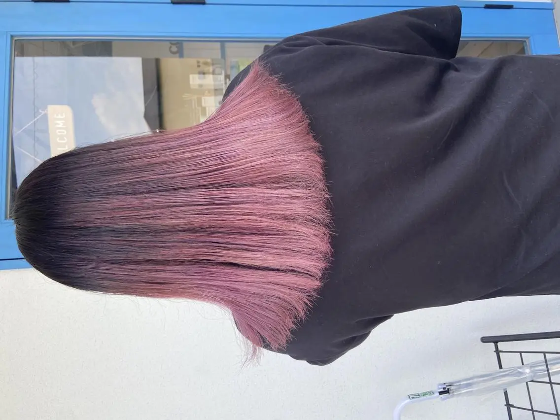 カラー セミロング アディクシーカラー アッシュ バレイヤージュ ブリーチ ケアブリーチ corazon ブリーチのヘアスタイル