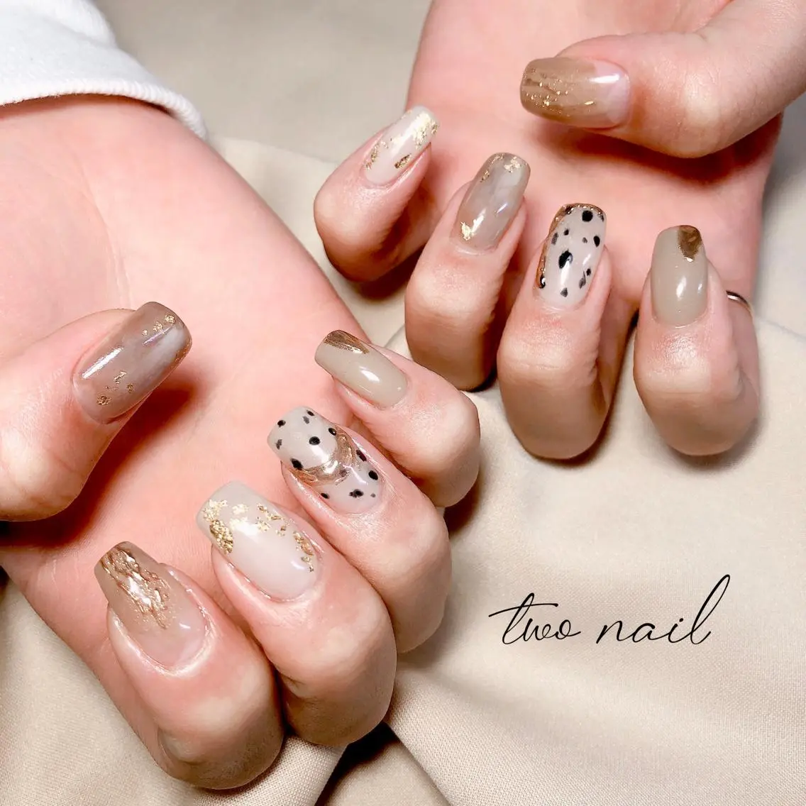 ネイル アートネイル フットネイル ハート ニュアンスネイル ホワイト two nailのネイルデザイン