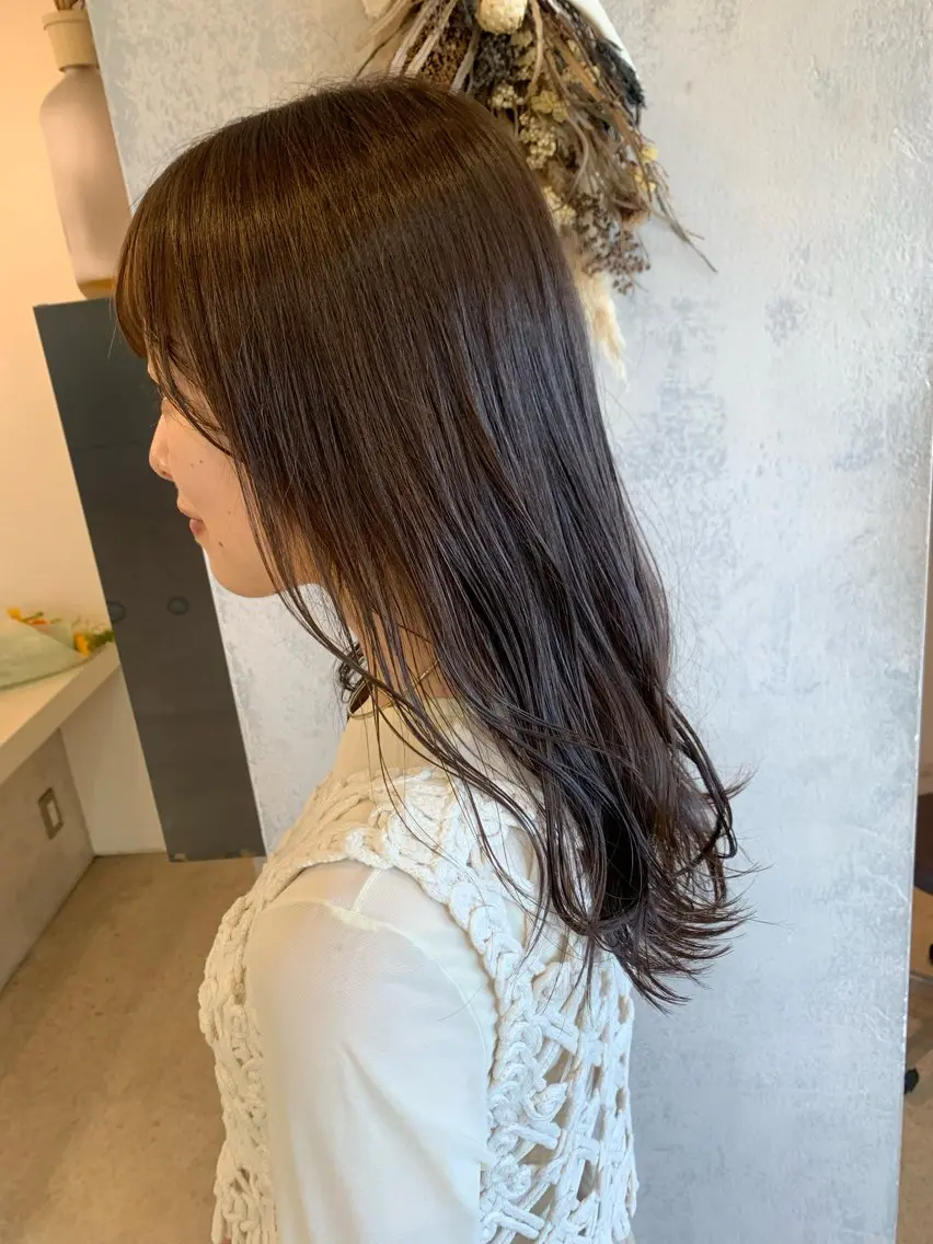 ロング カラー ブラウンカラー 透明感カラー ココアブラウン 吉田 早織のヘアスタイル