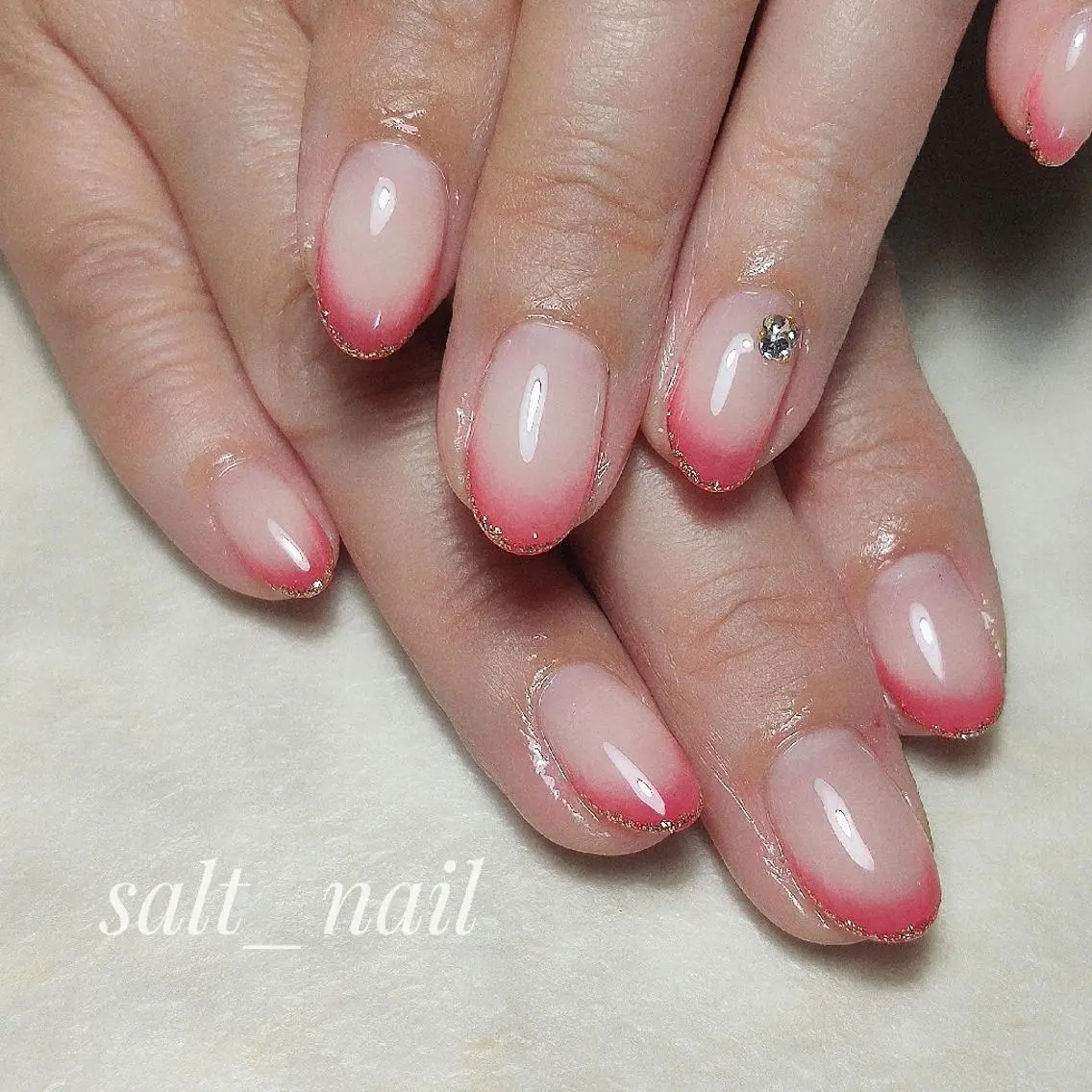 ネイル フレンチネイル グラデーション 個人サロン saltnailのネイルデザイン